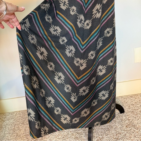 MOSSIMO Aztec Pattern Maxi Skirt Strapless Dress Charcoal Faded Black Small - Picture 6 of 11